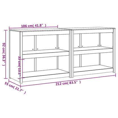 Armários de cozinha para exterior 2 pcs madeira de pinho maciça