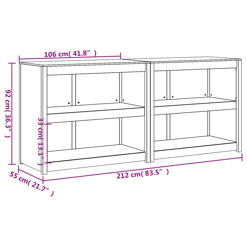 Armários de cozinha para exterior 2 pcs pinho maciço preto