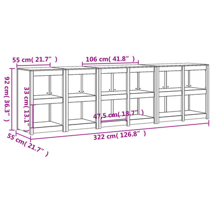 Armários de cozinha para exterior 4 pcs pinho maciço branco