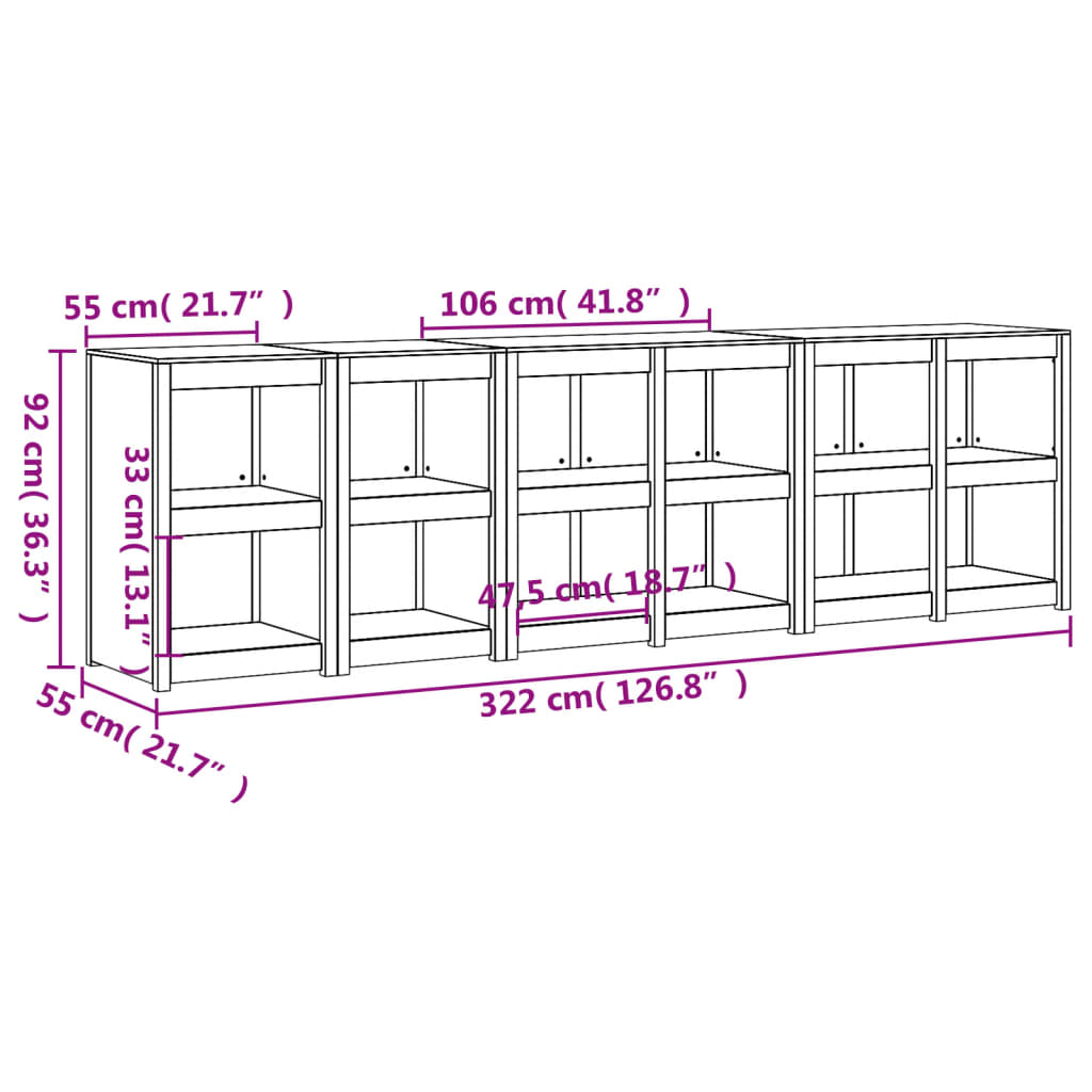 Armários de cozinha p/ exterior 4 pcs madeira de douglas maciça