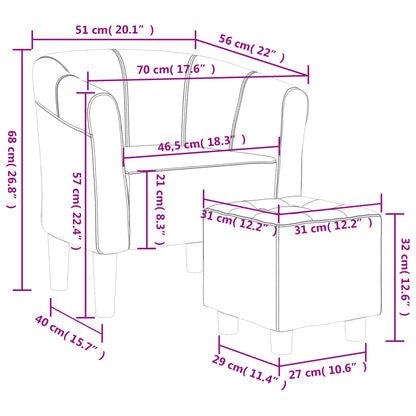 Poltrona Maiza com Apóio de Pés - Em Tecido - Cor Cinzento Escuro- 70x56x68 cm - Design Moderno