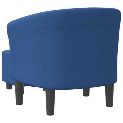 Poltrona Maiza com Apóio de Pés - Em Tecido - Cor Azul - 70x56x68 cm - Design Moderno