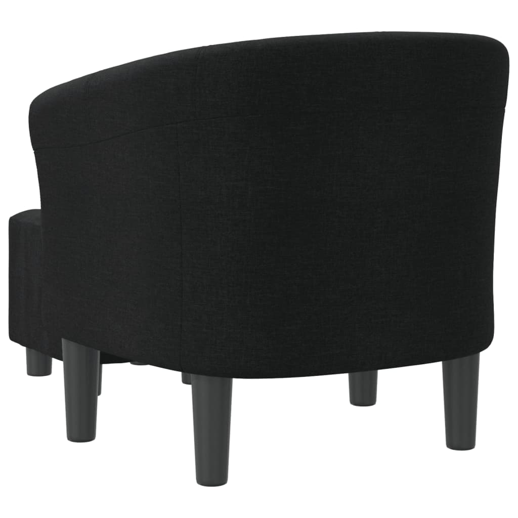 Poltrona Maiza com Apóio de Pés - Em Tecido - Cor Preto - 70x56x68 cm - Design Moderno