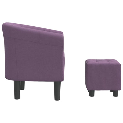 Poltrona Maiza com Apóio de Pés - Em Tecido - Cor Roxo - 70x56x68 cm - Design Moderno