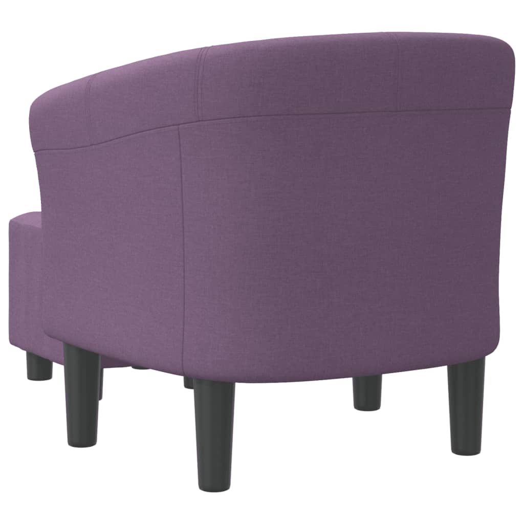 Poltrona Maiza com Apóio de Pés - Em Tecido - Cor Roxo - 70x56x68 cm - Design Moderno