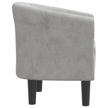 Poltrona Maiza - Em Veludo - Cor Cinzento Claro - 70x56x68 cm - Design Moderno