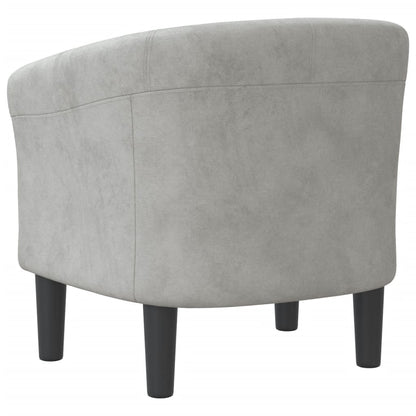 Poltrona Maiza - Em Veludo - Cor Cinzento Claro - 70x56x68 cm - Design Moderno