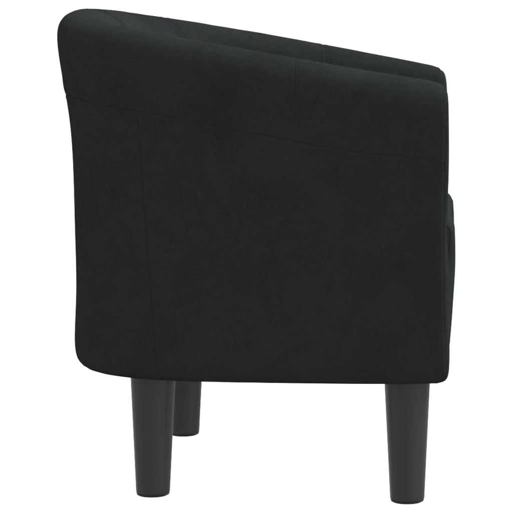 Poltrona Maiza - Em Veludo - Cor Preto - 70x56x68 cm - Design Moderno