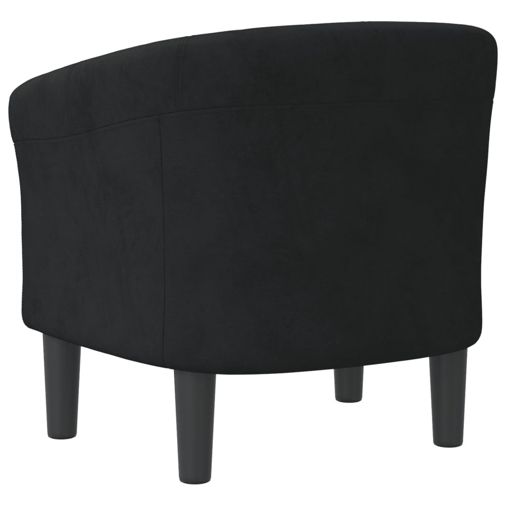 Poltrona Maiza - Em Veludo - Cor Preto - 70x56x68 cm - Design Moderno