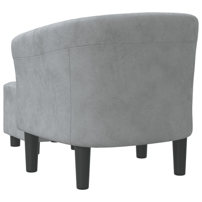 Poltrona Maiza com Apóio de Pés - Em Veludo - Cor Cinzento Escuro - 70x56x68 cm - Design Moderno