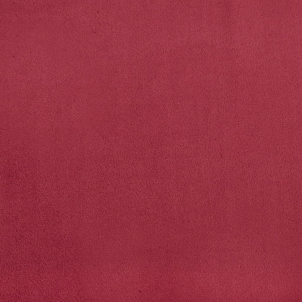 Poltrona Maiza com Apóio de Pés - Em Veludo - Cor Vermelho Escuro - 70x56x68 cm - Design Moderno