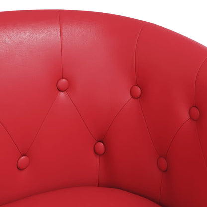 Poltrona Iris - Em Couro Artificial - Cor Vermelho - 70x56x68 cm - Assento, Encosto e Apóios de Braços Densamente Acolchoados - Design Moderno