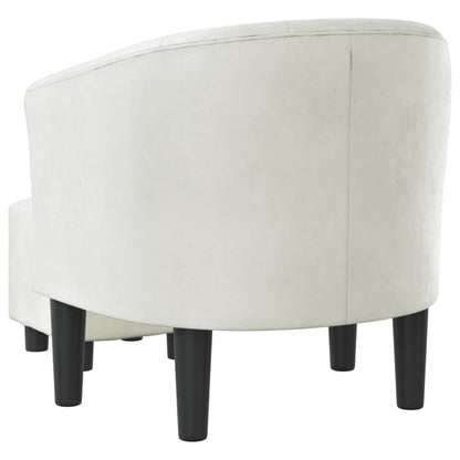 Poltrona Iris Com Apóio de Pés - Em Couro Artificial - Cor Branco - 70x56x68 cm - Assento, Encosto e Apóios de Braços Densamente Acolchoados - Design Moderno