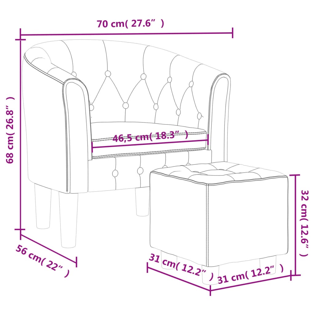 Poltrona Iris Com Apóio de Pés - Em Veludo - Cor Cinzento Escuro - 70x56x68 cm - Assento, Encosto e Apóios de Braços Densamente Acolchoados - Design Moderno