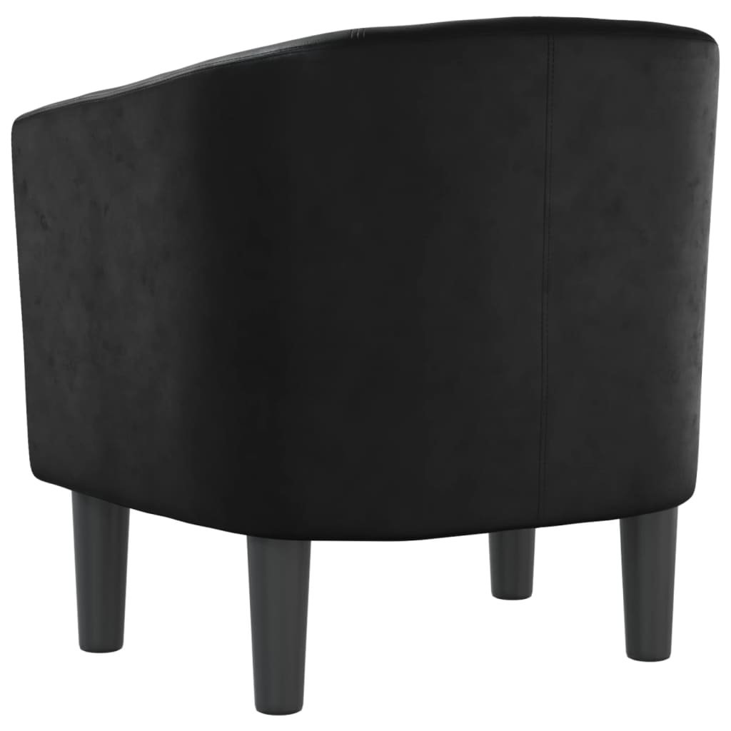 Poltrona Maiza - Em Couro Artificial - Cor Preto - 70 x56x68 cm - Design Moderno