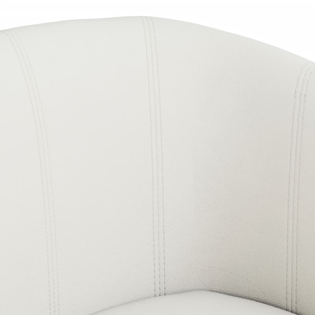 Poltrona Maiza Com Apóio de Pés- Em Couro Artificial - Cor Branco - 70 x56x68 cm - Design Moderno