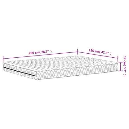 Colchão de espuma 120x200 cm dureza H2 H3 branco