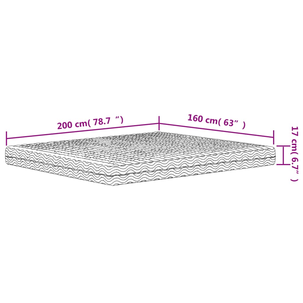 Colchão de espuma 160x200 cm dureza H2 H3 branco