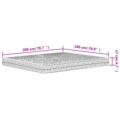 Colchão de espuma 180x200 cm dureza H2 H3 branco