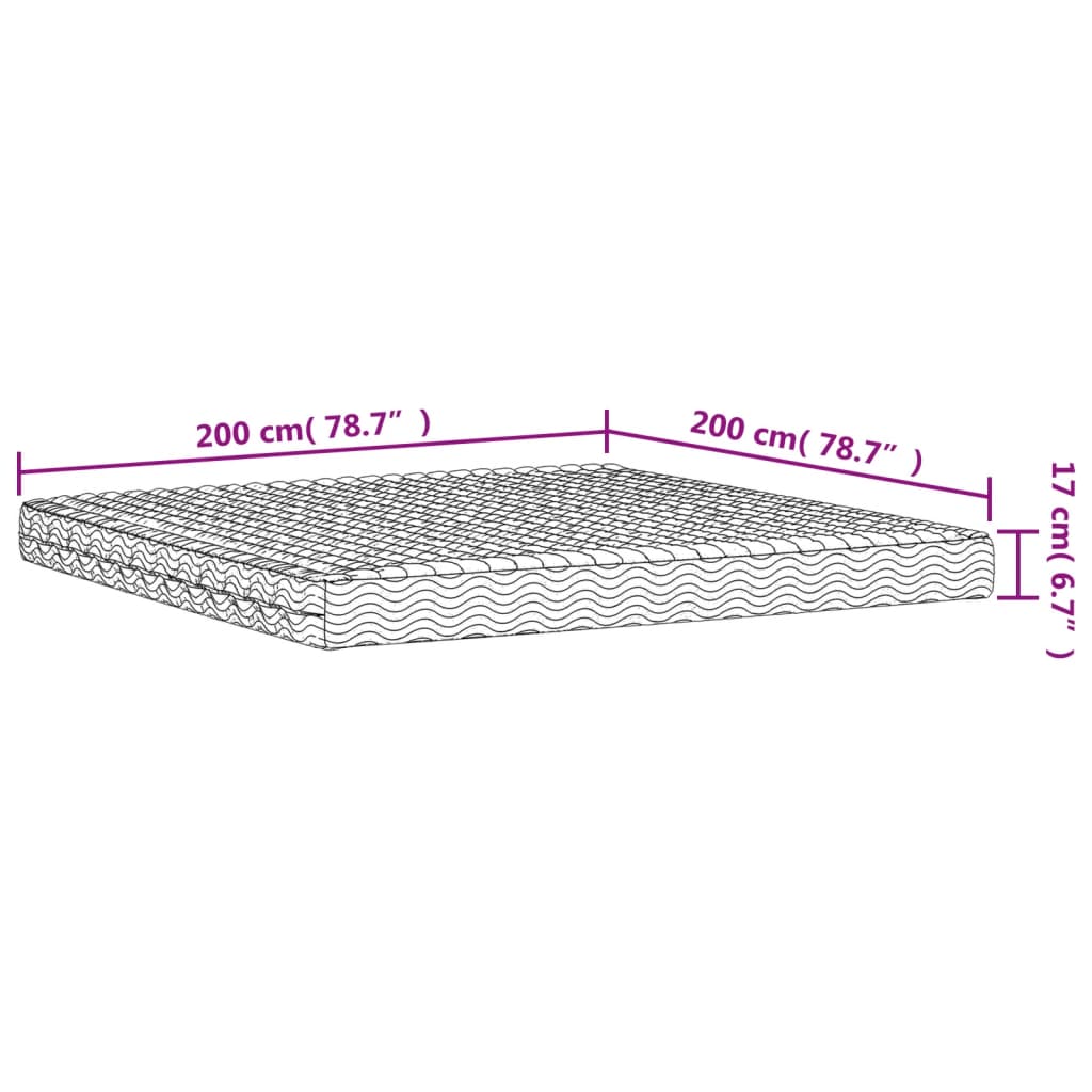 Colchão de espuma 200x200 cm dureza H2 H3 branco