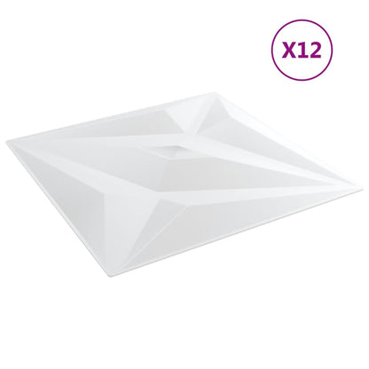 Painéis de parede 12 pcs 50x50 cm 3m² EPS estrela branco