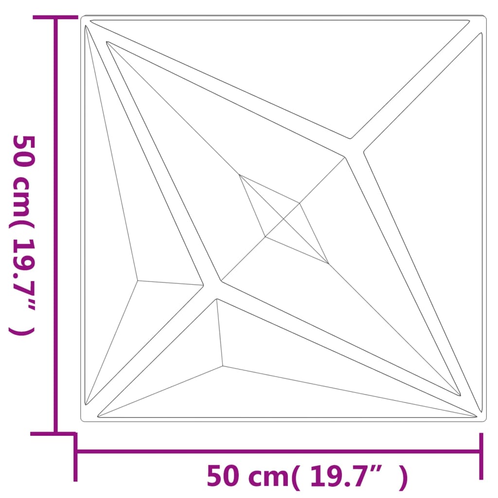 Painéis de parede 24 pcs 50x50 cm 6m² EPS estrela branco