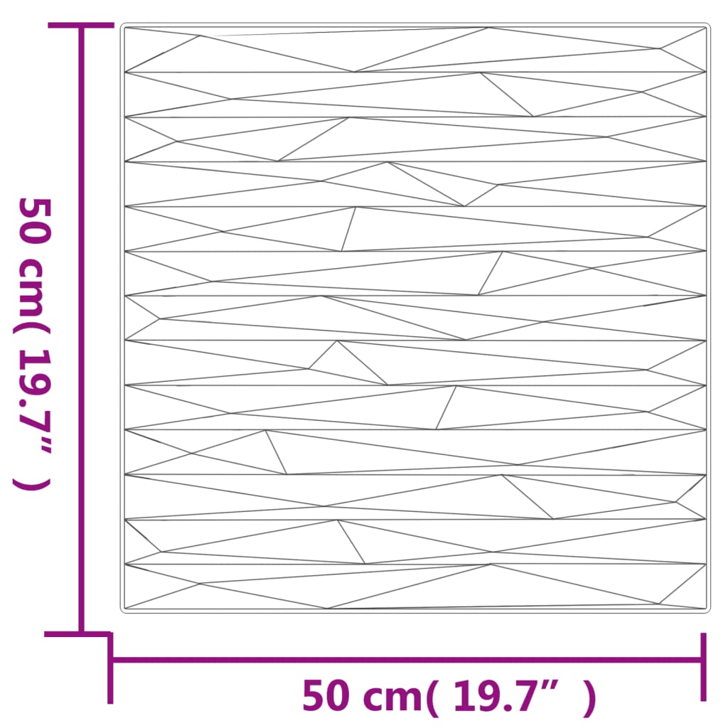 Painéis de parede 12 pcs 50x50 cm 3m² EPS pedra branco