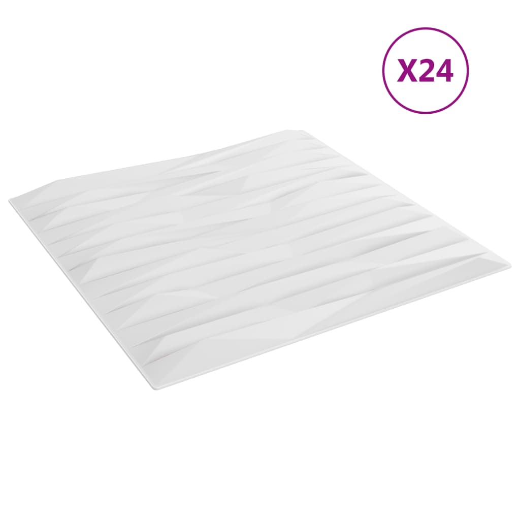 Painéis de parede 24 pcs 50x50 cm 6m² XPS pedra branco