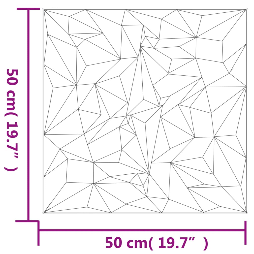 Painéis de parede 12 pcs 50x50 cm 3m² XPS ametista branco