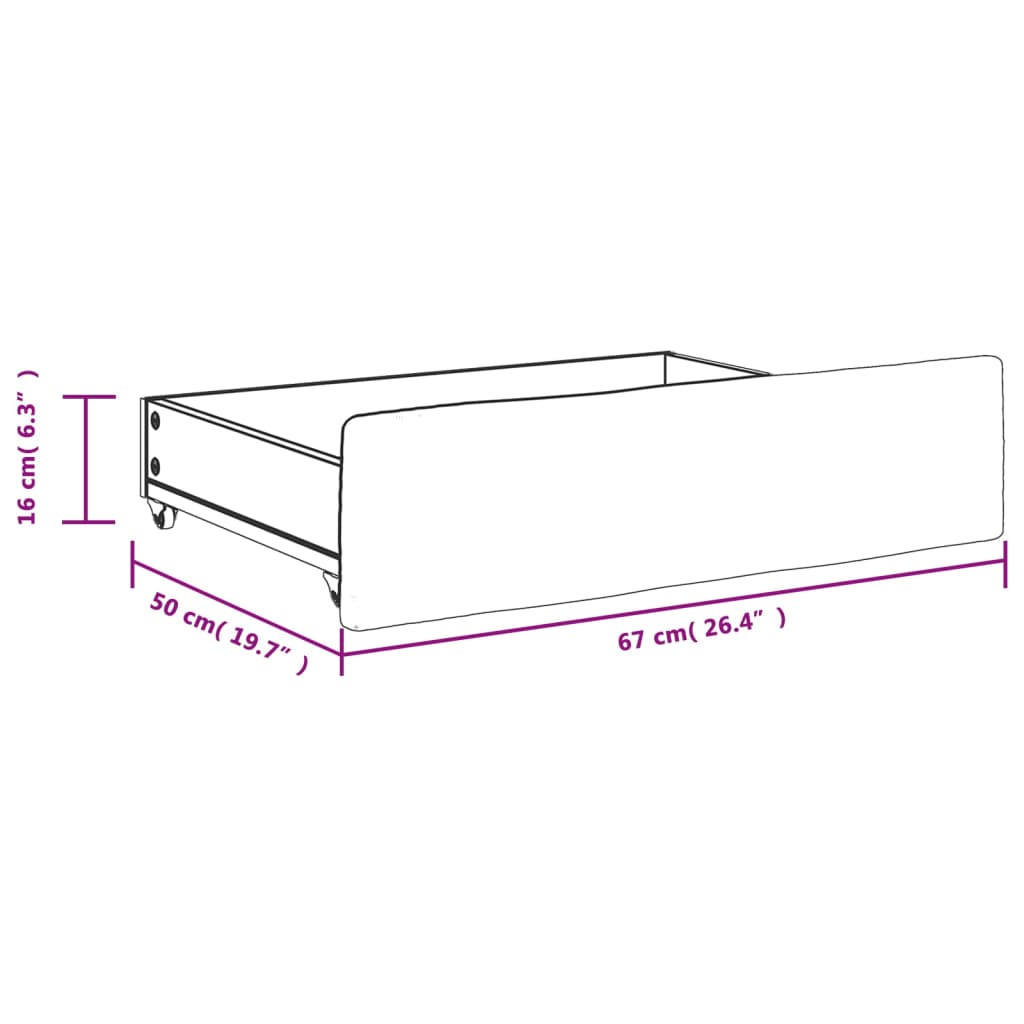 Gavetas de cama 2 pcs derivados de madeira e tecido cinza-claro