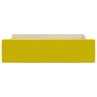 Gavetas de cama 2 pcs derivados de madeira e veludo amarelo