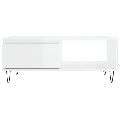 Mesa de centro 90x60x35cm derivados de madeira branco brilhante