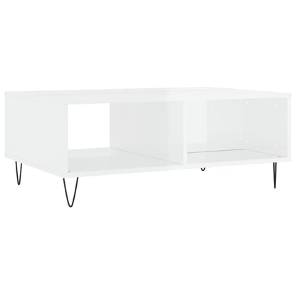 Mesa de centro 90x60x35cm derivados de madeira branco brilhante