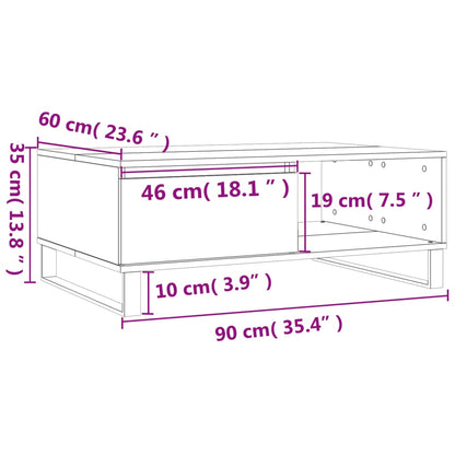 Mesa de centro 90x60x35 cm derivados de madeira branco