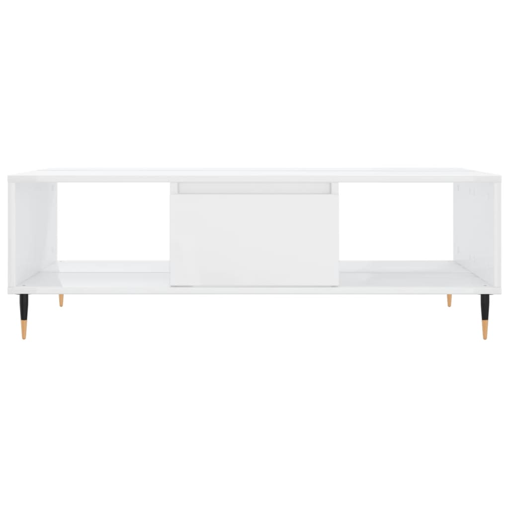 Mesa de centro 104x60x35 cm derivados madeira branco brilhante