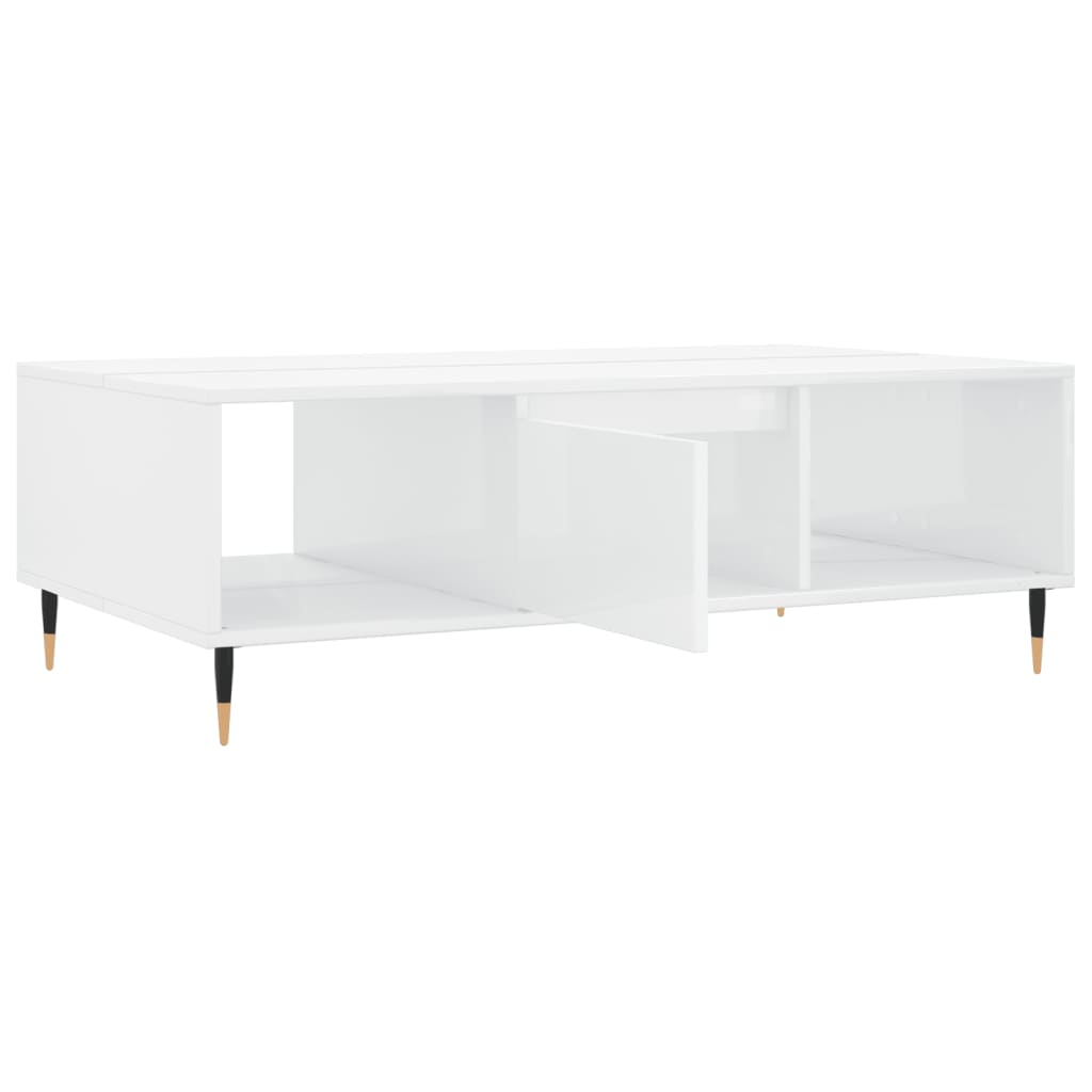 Mesa de centro 104x60x35 cm derivados madeira branco brilhante