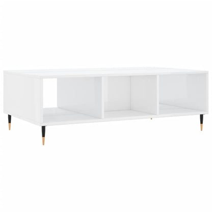 Mesa de centro 104x60x35 cm derivados madeira branco brilhante