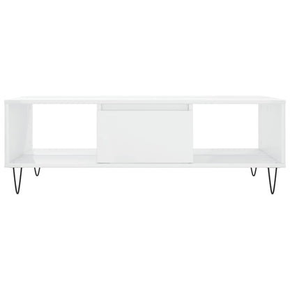 Mesa de centro 104x60x35 cm derivados madeira branco brilhante