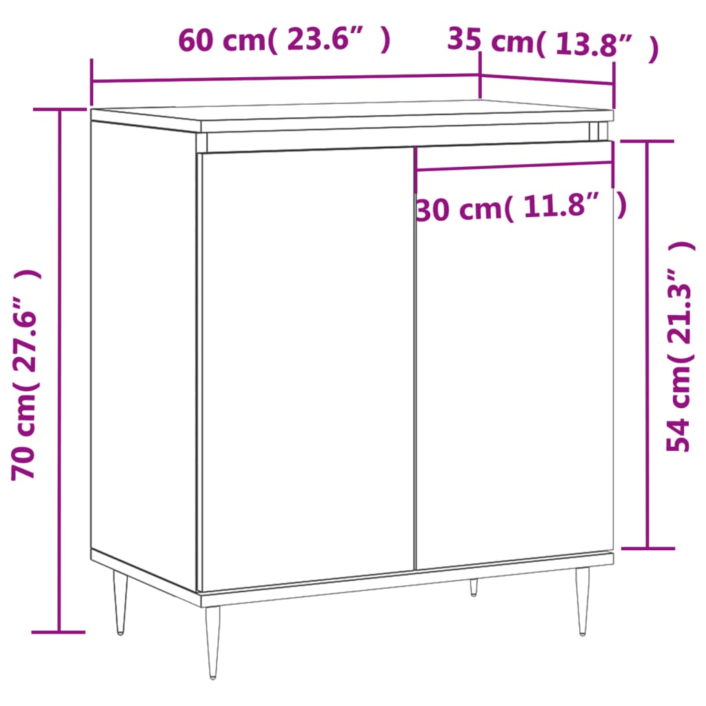 Aparador Anton de 60cm - Branco Brilhante - Design Moderno