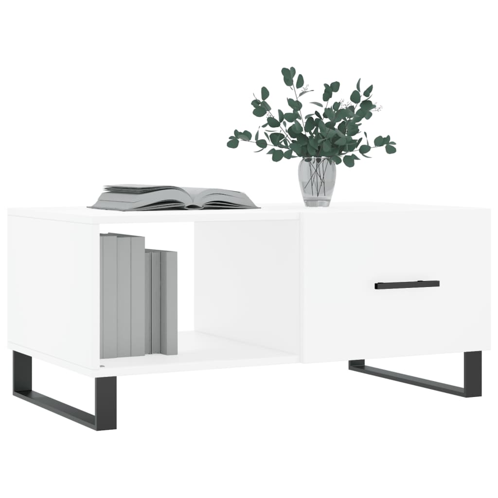 Mesa de Centro Portucale de 90cm - Branco Mate - Design Moderno