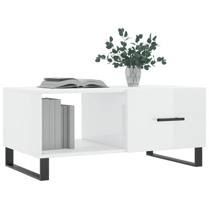 Mesa de Centro Portucale de 90cm - Branco Brilhante - Design Moderno