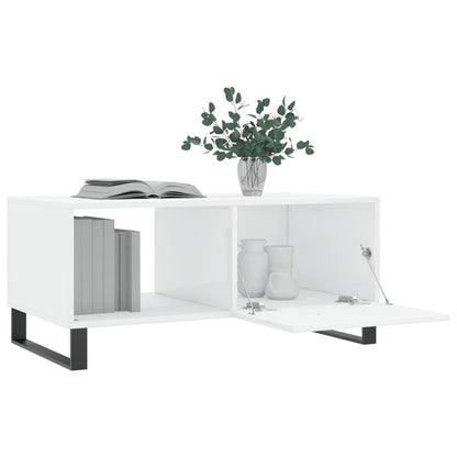 Mesa de Centro Portucale de 90cm - Branco Brilhante - Design Moderno