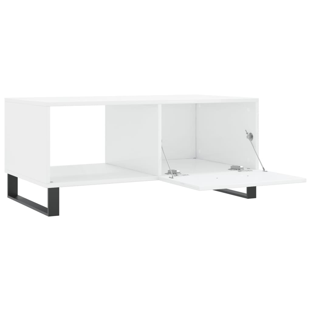 Mesa de Centro Portucale de 90cm - Branco Brilhante - Design Moderno