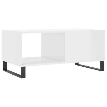 Mesa de Centro Portucale de 90cm - Branco Brilhante - Design Moderno