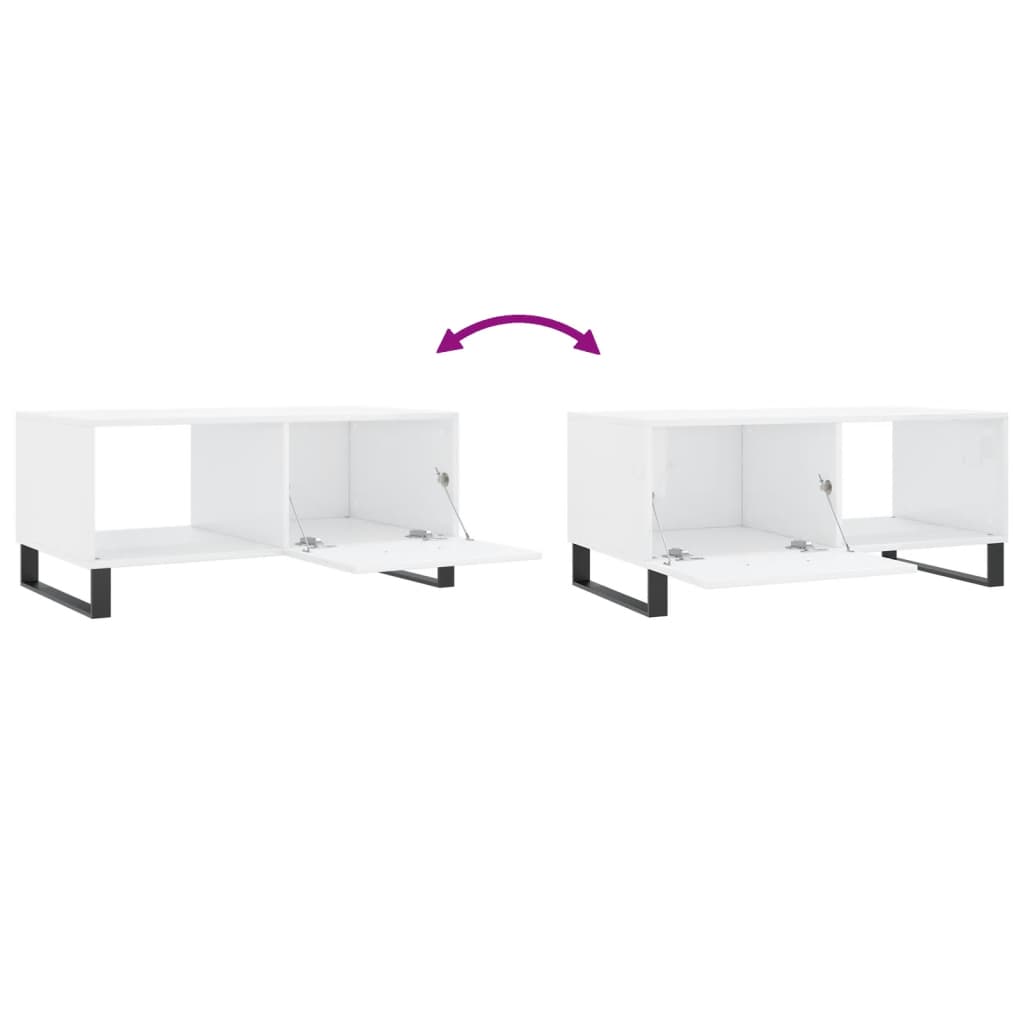 Mesa de Centro Portucale de 90cm - Branco Brilhante - Design Moderno