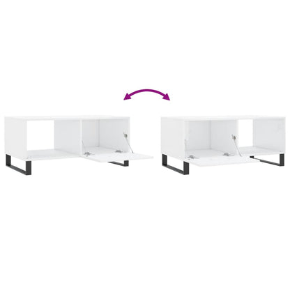 Mesa de Centro Portucale de 90cm - Branco Brilhante - Design Moderno