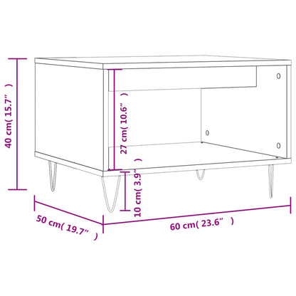 Mesa de centro 60x50x40 cm derivados madeira branco brilhante