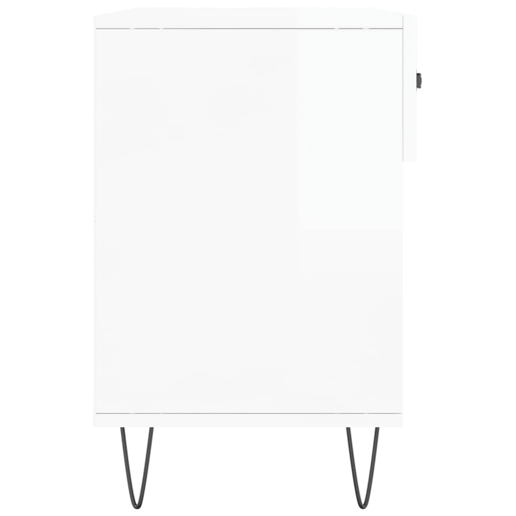 Banco sapateira 102x35x55 cm derivados madeira branco brilhante