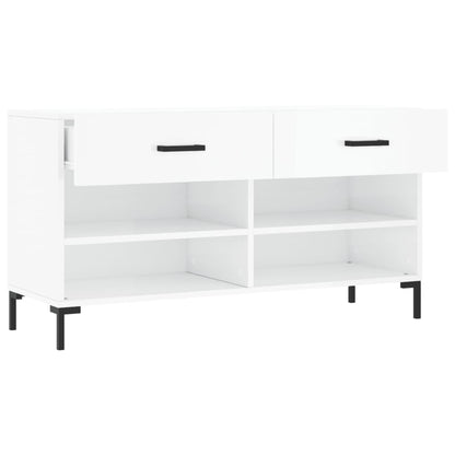 Banco sapateira 102x35x55 cm derivados madeira branco brilhante