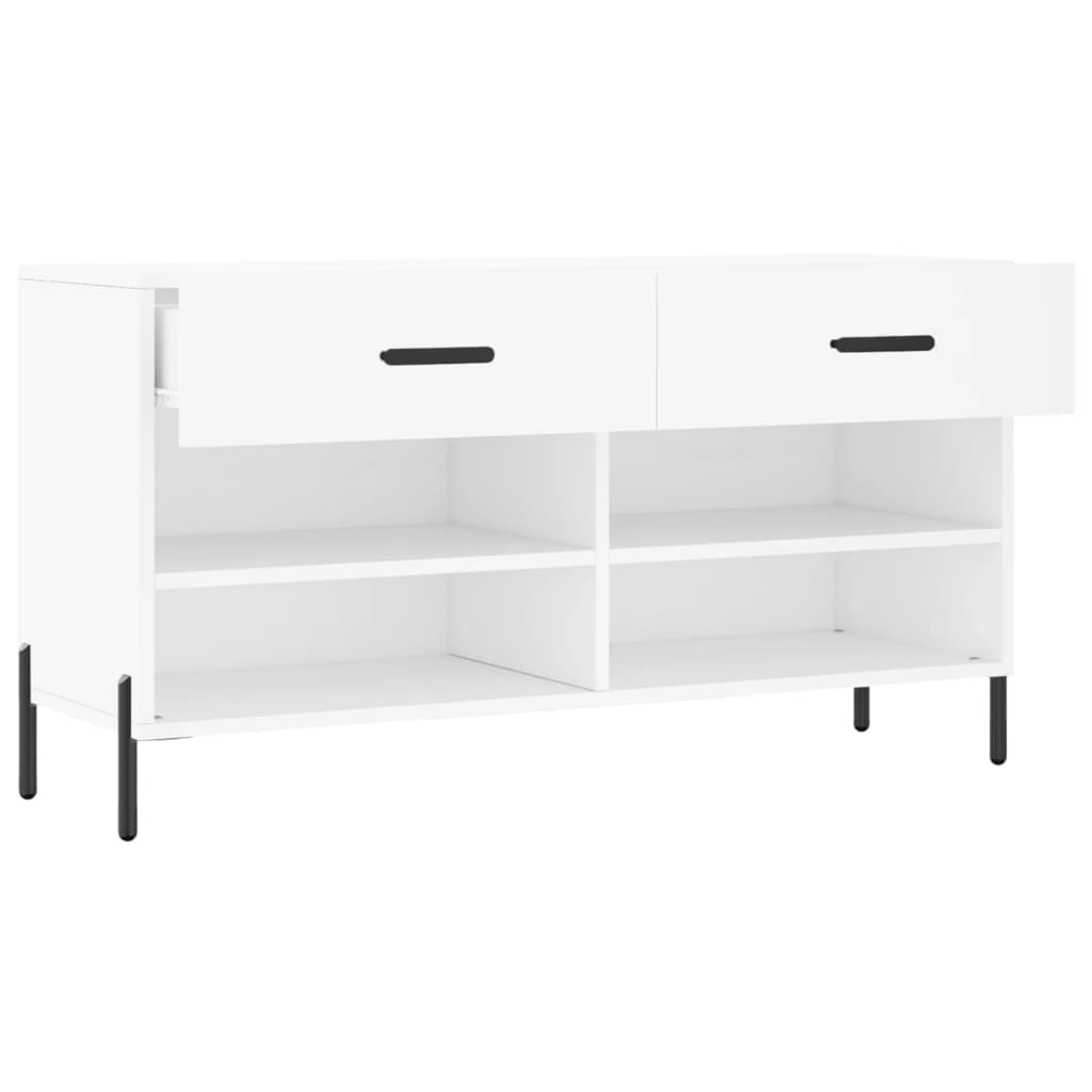 Banco Sapateira Dália com 2 Gavetas - Branco - Design Moderno